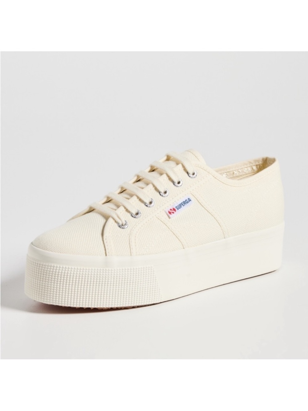 Superga Women's 2790 Beige-Natural Canvas Platform Sneaker—7.5 - Picture 7 of 13